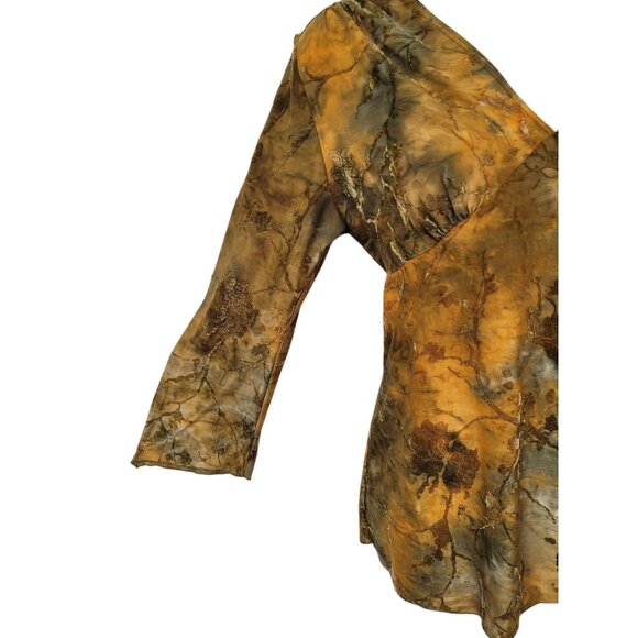 Vtg Y2K Babydoll Velvet Burnout Top S Romantic Whimsigoth Fairy Indie Artsy - Picture 7 of 15